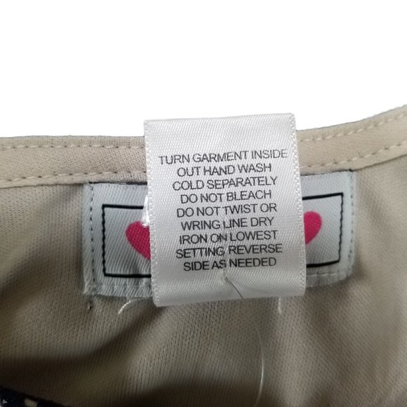 Three Pink Hearts By Trixxi Women's XL Lined Lace Tank Navy Cream NWT - Picture 6 of 7